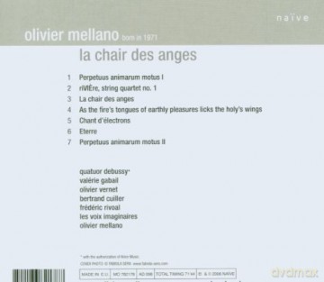 Quatuor Debussy: Olivier Mellano: La Chair Des Anges [CD]