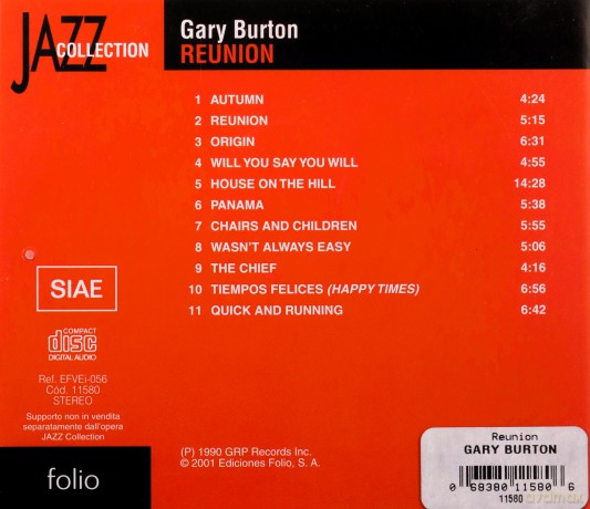 Gary Burton & Pat Metheny & Mitchel Forman & Will Lee & Peter Erskine: Reunion [CD]