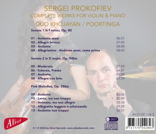 Duo Khojayan Poortinga: Sergei Prokofiev: Complete works for Violin and Piano [CD]