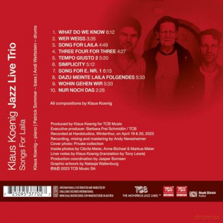 Klaus Koenig Jazz Live Trio: Songs For Laila [CD]