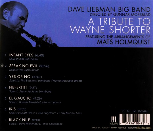 Dave Liebman Big Band: Tribute To Wayne Shorter [CD]