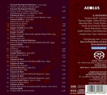 Arianna Savall & Il Desidero & Thomas Kugler: Vergine Bella - Madrigalo da Sonar [SACD]