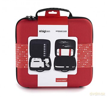 Bigben Storage Case Red Hard Case for Switch Including Docking Station Compatible with Switch Lite/OLED
