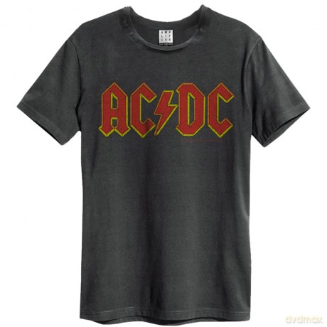 AC/DC Logo Amplified Vintage Charcoal Medium T Shirt