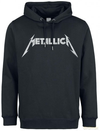 Metallica White Logo Amplified Black Small Hoodie Sweatshirt