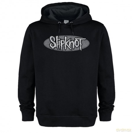 Slipknot Oval Logo Amplified Black Large Hoodie Sweatshirt