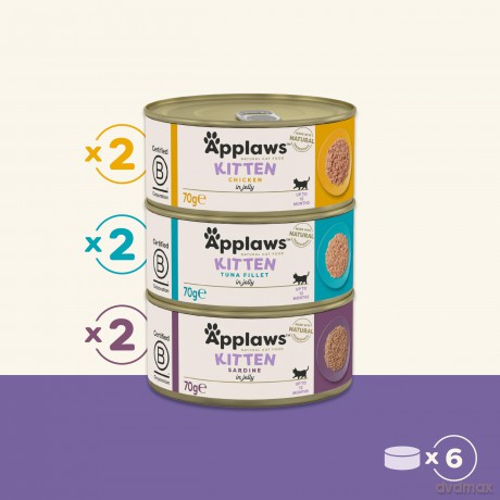 Applaws - Multipack Kitten Variety Jelly Selection - 6x70g