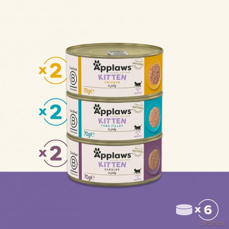 Applaws - Multipack Kitten Variety Jelly Selection - 6x70g