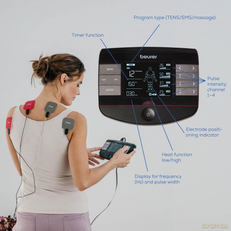 Beurer - EM 89 Digital TENS /EMS Device with Heat function - 5 Years Warranty
