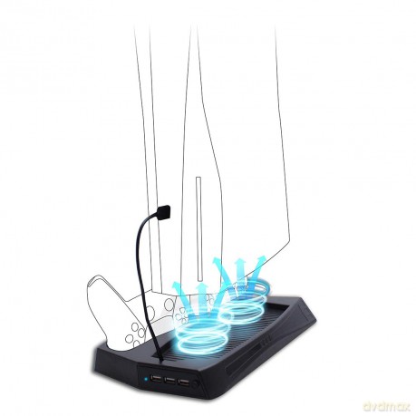Charging stand with cooling fan for PS5