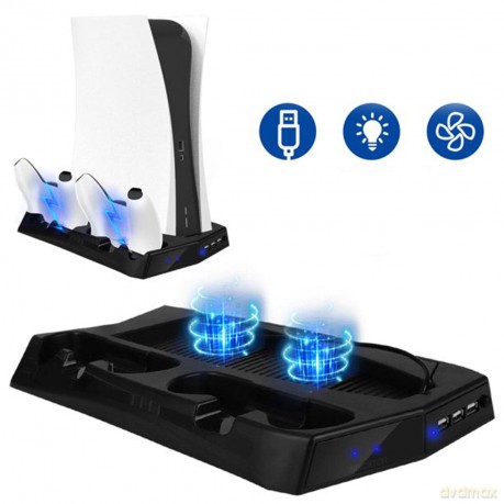 Charging stand with cooling fan for PS5