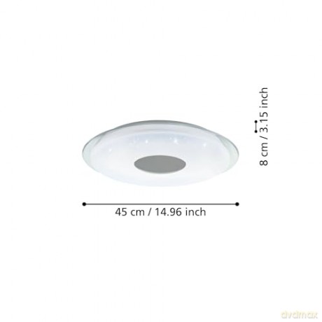 EGLO - Lanciano-Z ceiling lamp chrome and white with crystal effect 45 - TW - Zigbee, Bluetooth