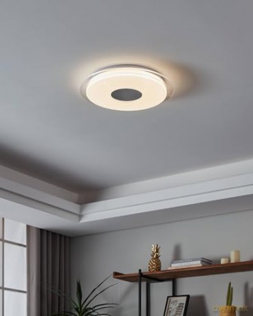 EGLO - Lanciano-Z ceiling lamp chrome and white with crystal effect 45 - TW - Zigbee, Bluetooth