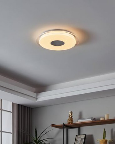 EGLO - Lanciano-Z ceiling lamp chrome and white with crystal effect 45 - TW - Zigbee, Bluetooth