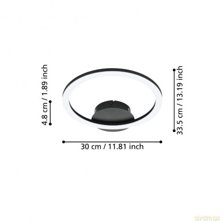 EGLO - Paranday-Z ceiling lamp circle black 34x30 - TW - Zigbee, Bluetooth