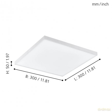EGLO - Turcona-Z panel white 30x30 - RGB + TW - Zigbee, Bluetooth