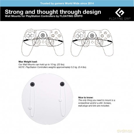 Floating Grips Playstation Controller Wall Mount