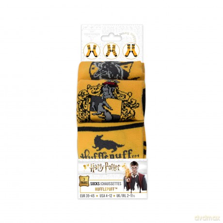 Harry Potter - Hufflepuff - 3 pary skarpet (EU 35-45)