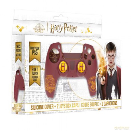 Harry Potter-Silicone Case + Thumbsticks for PS5 Controller - Gryffindor - Red
