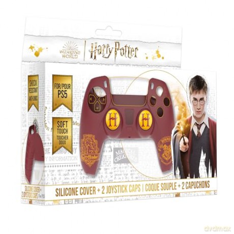 Harry Potter-Silicone Case + Thumbsticks for PS5 Controller - Gryffindor - Red
