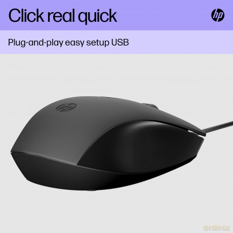 HP - 150 Wired Mouse, Black