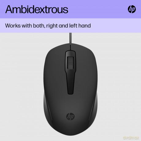 HP - 150 Wired Mouse, Black