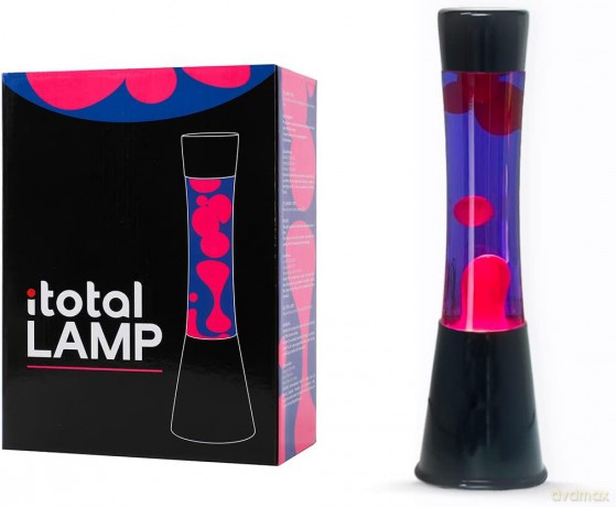iTotal - Lava Lamp - Black Base, Purple Liquid and Pink Wax - 40 cm (1270430)