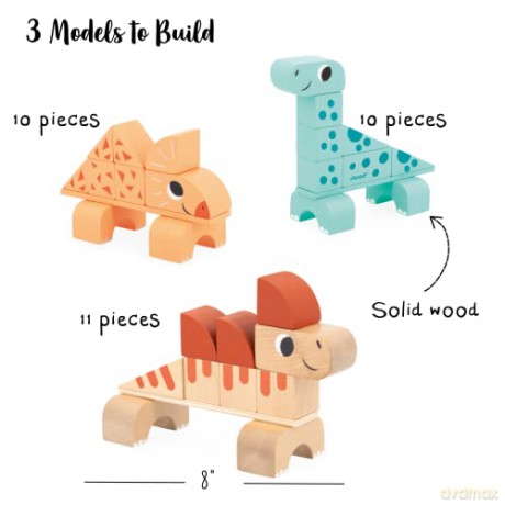 Janod - Cubikosaurus - Dinosaurs To Build (LKJ5833)
