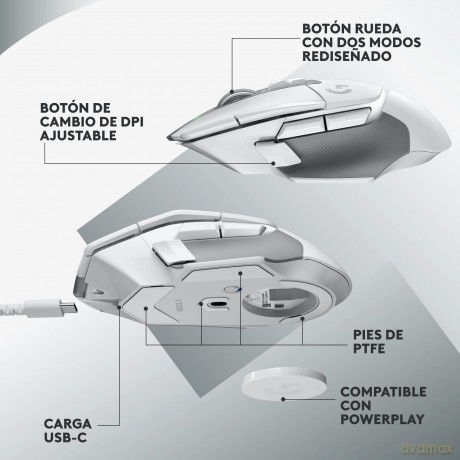 Logitech - G502 X LIGHTSPEED Wireless Gaming Mouse - White/Core