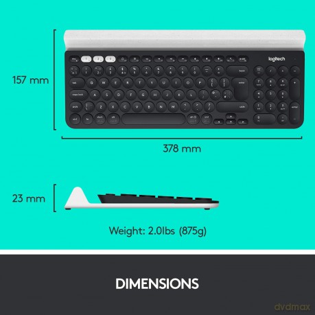 Logitech - K780 Multi-Device Wireless Keyboard, Grey/White