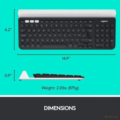 Logitech - K780 Multi-Device Wireless Keyboard, Grey/White