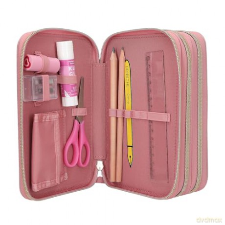 Miss Melody - Triple Pencil Case DUSTY ROSE