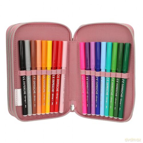 Miss Melody - Triple Pencil Case DUSTY ROSE