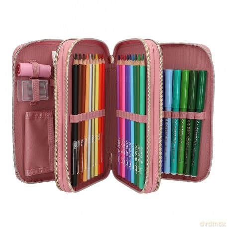 Miss Melody - Triple Pencil Case DUSTY ROSE