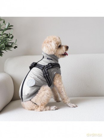 Nordic paws - Dogcoat Thor with harness - Lightgrey - M 40cm