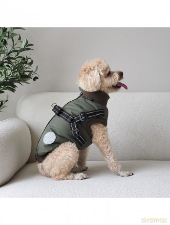 Nordic paws - Dogcoat Thor with harness 30cm - Green - XS