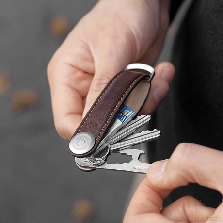 Orbitkey - Leather Key Organiser - Espresso/Brown