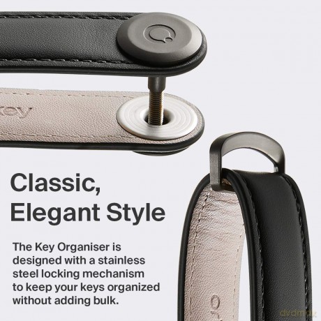 Orbitkey - Leather Key Organiser- Navy/Tan