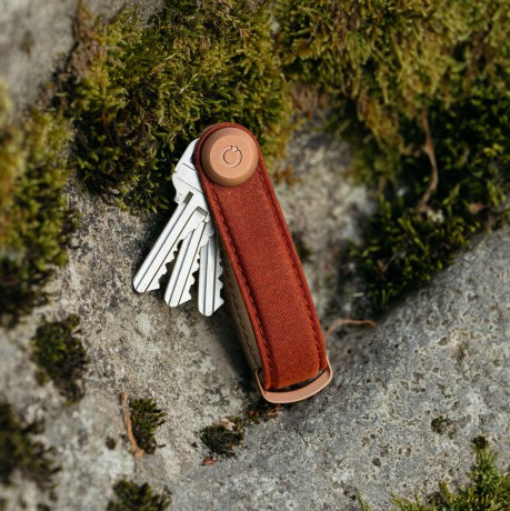 OrbitKey - Waxed Canvas Key Organiser - Brick Red