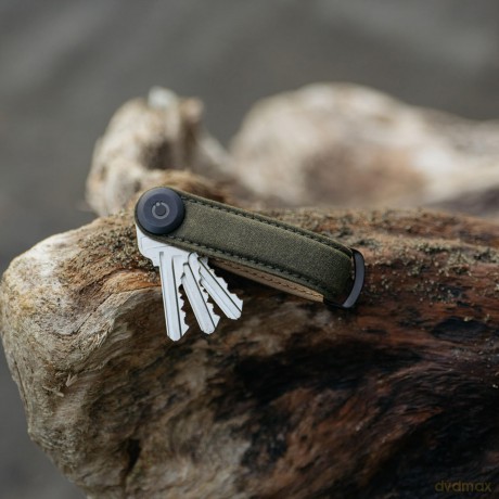 OrbitKey - Waxed Canvas Key Organiser - Khaki Green
