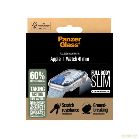 PanzerGlass - Screen Protector - Apple Watch 10 - 41mm Fullbody Slim - Transparrent