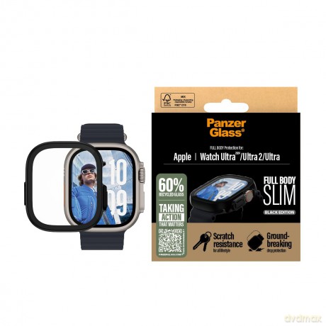 PanzerGlass - Screen Protector - Apple Watch Ultra 3 - FullBody Slim - Black