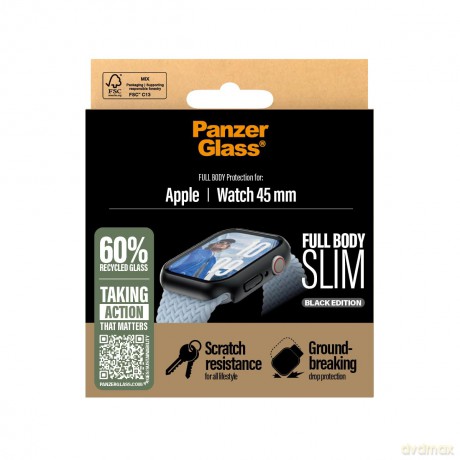 PanzerGlass - Screen Protector Apple Watch 10 - 45MM - FullBody Slim - Black