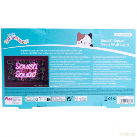Squishmallows - Squish Squad Neon Wall Light - Neon Pink