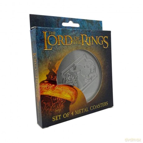 The Lord of the Rings Set of 4 Embossed Metal Coasters