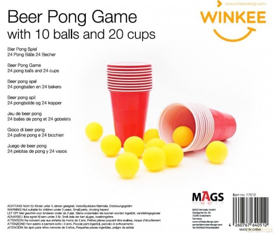 Winkee - Beer Pong Set - Classic Beer Pong - 20 cups and 10 balls
