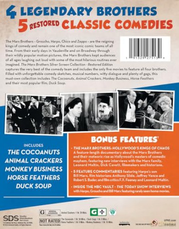 The Marx Brothers Silver Screen Collection (The Cocoanuts / Animal Crackers / Monkey Business / Horse Feathers / Duck Soup) [3xBlu-Ray]