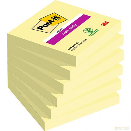 Karteczki samoprzylepne Super Sticky żółte 76x76mm 1x90szt.