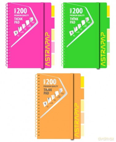 Kołozeszyt A4 PP Neon Line 200k. kratka 1szt.mix