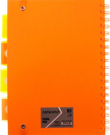 Kołozeszyt B5 PP Neon Line 200k.kratka 1szt.mix